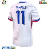 Frankreich Ousmane Dembele #11 Auswärtstrikot EM 2024 Kurzarm